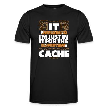 I'm Just In It For The Cache Admin IT Operations - Men's Functional T-Shirt - black - Front - AI Model Male 178 dark (178cm)