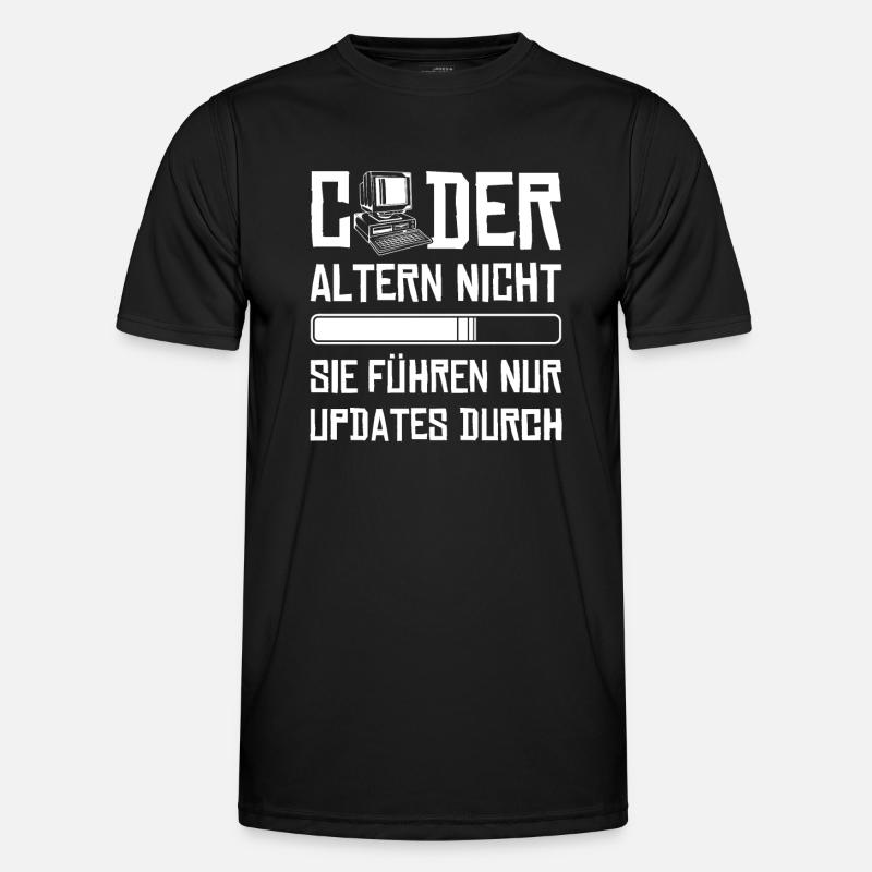 Coder Altern Nicht Developer Softwareingenieur - Männer Funktions-T-Shirt - Schwarz
