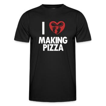 J’adore faire pizza plateau pizza pizza four pizza pizza - T-shirt sport Homme - noir - Devant - AI Model Male 178 dark (178cm)