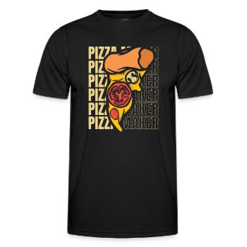 pizza maker pizza oven pizza pizza tray pizza maker - Men's Functional T-Shirt - black - Front - AI Model Male 178 dark (178cm)