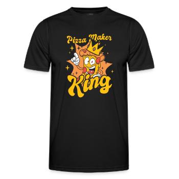 Pizza Maker King Pizza Pizza Tray Pizza Oven - Men's Functional T-Shirt - black - Front - AI Model Male 178 dark (178cm)