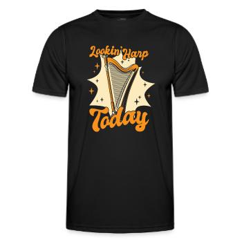 Lookin Harp Today Harp Music Harp Harp Harp Player - Men's Functional T-Shirt - black - Front - AI Model Male 178 dark (178cm)
