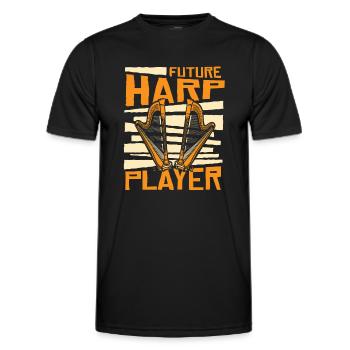 Future Harp Player Harp Music Harp Harp Harp Player - Men's Functional T-Shirt - black - Front - AI Model Male 178 dark (178cm)