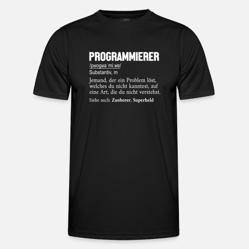 Programmierer Definition Developer Coder - Männer Funktions-T-Shirt - Schwarz