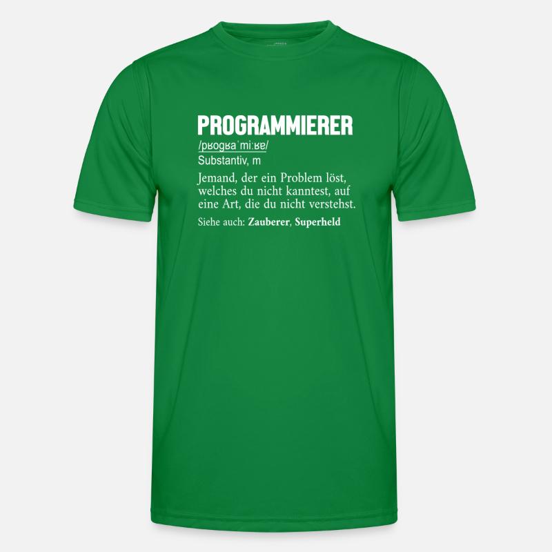 Programmer Definition Developer Coder Men's Functional T-Shirt