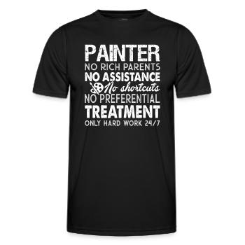 Painter Painter Hard Work - Men's Functional T-Shirt - black - Front - AI Model Male 178 dark (178cm)