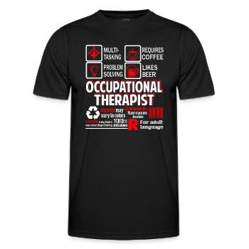 Occupational Therapist Occupational Therapist Work - Men's Functional T-Shirt - black - Front - AI Model Male 178 dark (178cm)