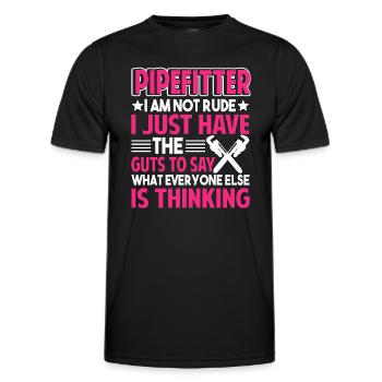 Pipefitter Pipefitter I Am Not Rude - Men's Functional T-Shirt - black - Front - AI Model Male 178 dark (178cm)