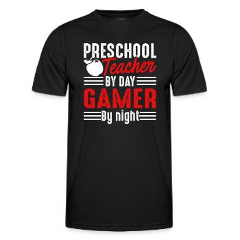 Preschool Teacher Preschool Teacher Gamer - Men's Functional T-Shirt - black - Front - AI Model Male 178 dark (178cm)