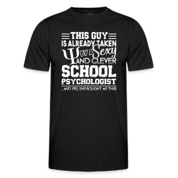School Psychologist Taken By School Psychologist - Men's Functional T-Shirt - black - Front - AI Model Male 178 dark (178cm)