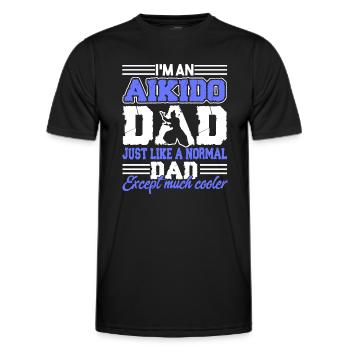 Aikido Aikido Dad Is Cooler - Men's Functional T-Shirt - black - Front - AI Model Male 178 dark (178cm)