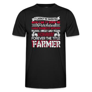 Farmer Forever The Title Farmer - Men's Functional T-Shirt - black - Front - AI Model Male 178 dark (178cm)