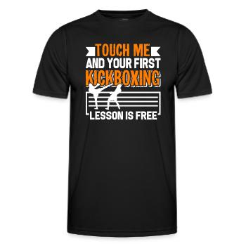 Kickboxing First Kickboxing Lesson Is Free - Men's Functional T-Shirt - black - Front - AI Model Male 178 dark (178cm)