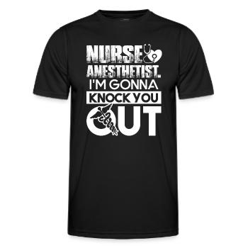 Nurse Anesthetist I'm Gonna Knock You Out - Men's Functional T-Shirt - black - Front - AI Model Male 178 dark (178cm)