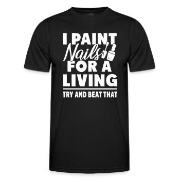 Nail Technician Nail Technician I Paint Nails - Men's Functional T-Shirt - black - Front - AI Model Male 178 dark (178cm)