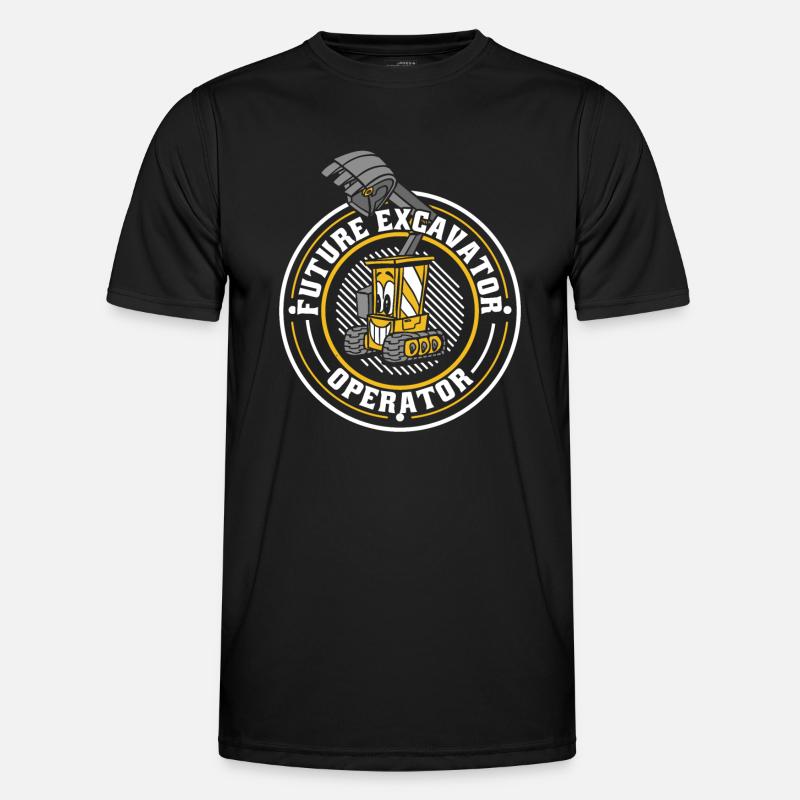 Future Excavator Operator Excavator Seilbagger - Männer Funktions-T-Shirt - Schwarz