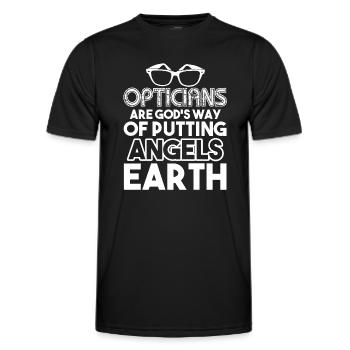 Optician Opticians Angels On Earth - Men's Functional T-Shirt - black - Front - AI Model Male 178 dark (178cm)