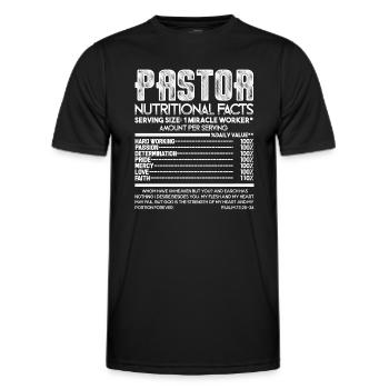 Pastor Pastor Nutritional Facts - Men's Functional T-Shirt - black - Front - AI Model Male 178 dark (178cm)