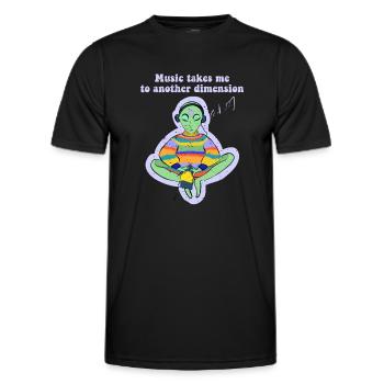 Musik Bringt Mich In Eine Andere Dimension Ufo - Männer Funktions-T-Shirt - Schwarz - Vorne - AI Model Male 178 dark (178cm)