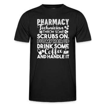 Pharmacy Technician Pharmacy Technician Handle It - Men's Functional T-Shirt - black - Front - AI Model Male 178 dark (178cm)