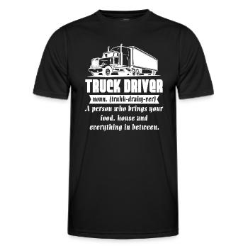 Truck Driver Truck Driver Definition - Men's Functional T-Shirt - black - Front - AI Model Male 178 dark (178cm)