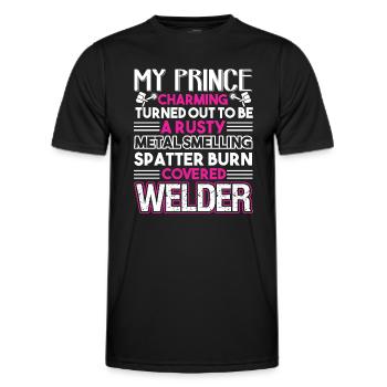 Welder My Prince Charming Is A Welder - Men's Functional T-Shirt - black - Front - AI Model Male 178 dark (178cm)
