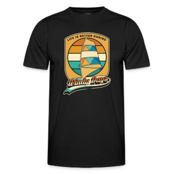 Life Is Better During Windy Days Water Sports - Men's Functional T-Shirt - black - Front - AI Model Male 178 dark (178cm)