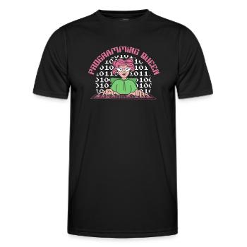 Programming Queen Software Developer - Men's Functional T-Shirt - black - Front - AI Model Male 178 dark (178cm)
