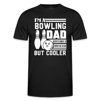 Bowling Bowling Dad Is Cooler - Men's Functional T-Shirt - black - Front - AI Model Male 178 dark (178cm)