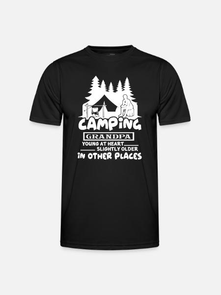 Camping Grandpa Young At Heart - Men's Functional T-Shirt - black