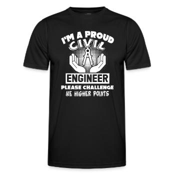 Civil Engineer Proud Civil Engineer - Men's Functional T-Shirt - black - Front - AI Model Male 178 dark (178cm)