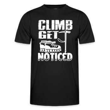 Climbing Climb Get Noticed - Men's Functional T-Shirt - black - Front - AI Model Male 178 dark (178cm)
