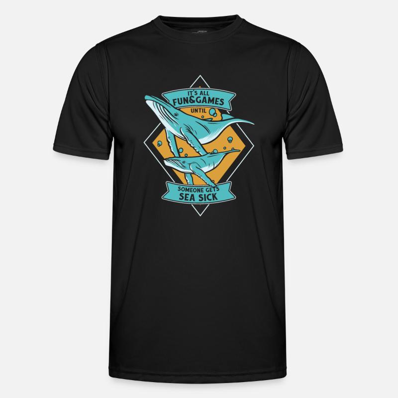Jusqu’à ce que quelqu’un attrape le mal de mer Cetacea Cachalot T-shirt sport Homme
