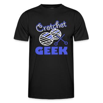 Crocheting Crochet Geek - Men's Functional T-Shirt - black - Front - AI Model Male 178 dark (178cm)