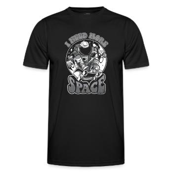 J’ai besoin de plus de Space Cosmonaut Spaceship Taikonaut - T-shirt sport Homme - noir - Devant - AI Model Male 178 dark (178cm)