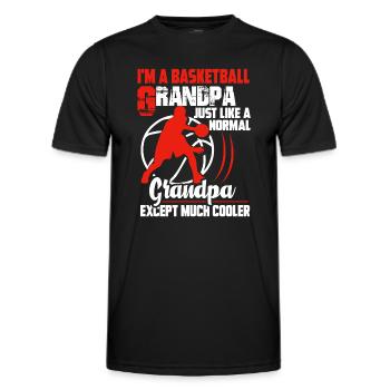 Basketball Basketball Grandpa Is Cooler - Men's Functional T-Shirt - black - Front - AI Model Male 178 dark (178cm)