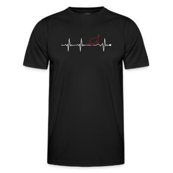 Dog Heartbeat Rüde Vierbeiner Wauwau - Männer Funktions-T-Shirt - Schwarz - Vorne - AI Model Male 178 dark (178cm)