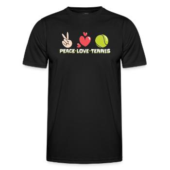 Peace Love Tennis Tennis Coach Tennis Player - Men's Functional T-Shirt - black - Front - AI Model Male 178 dark (178cm)
