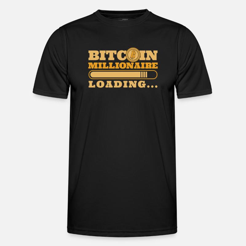 Bitcoin Millionaire Loading Blockchain Crypto - Männer Funktions-T-Shirt - Schwarz