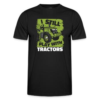 I Still Play With Tractors Organic Farmer Farmer Farmer - Men's Functional T-Shirt - black - Front - AI Model Male 178 dark (178cm)