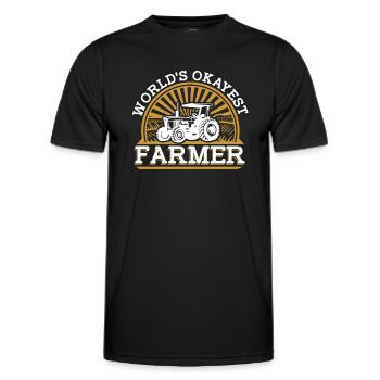 World's Okayest Farmer Agriculture Organic Farmer - Men's Functional T-Shirt - black - Front - AI Model Male 178 dark (178cm)