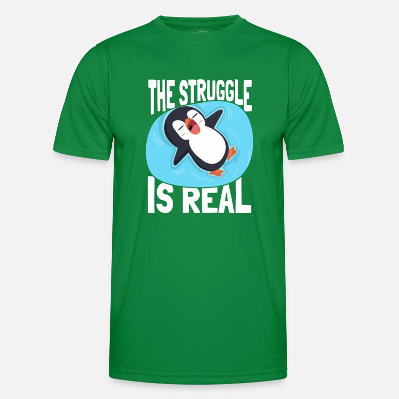 The Struggle is Real Kaiserpinguin Seevogel Männer Funktions-T-Shirt