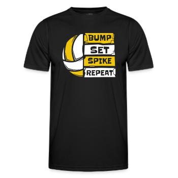 Bump Set Spike Repeat Volleyballfreak Volleyball - Männer Funktions-T-Shirt - Schwarz - Vorne - AI Model Male 178 dark (178cm)