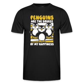 Penguins Are The Source Of My Happiness Seabird - Men's Functional T-Shirt - black - Front - AI Model Male 178 dark (178cm)