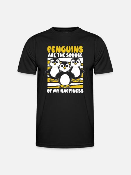 Pingviner är källan till min lycka sjöfågel - Funktions-T-shirt herr - svart