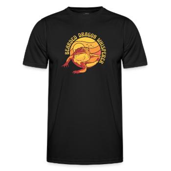 Bearded Dragon Whisperer Pogona Pet Lizard - Men's Functional T-Shirt - black - Front - AI Model Male 178 dark (178cm)