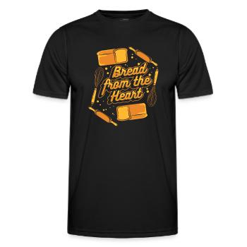 Bread From The Heart Bread Dough Bread Maker - Men's Functional T-Shirt - black - Front - AI Model Male 178 dark (178cm)
