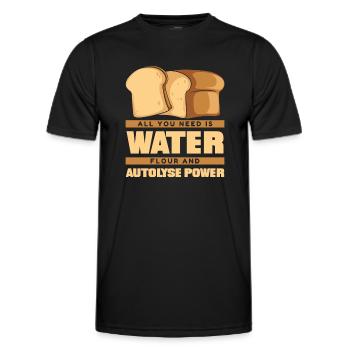 Wasser Mehl Und Autolyse Power Brot Teig Liebhaber - Männer Funktions-T-Shirt - Schwarz - Vorne - AI Model Male 178 dark (178cm)