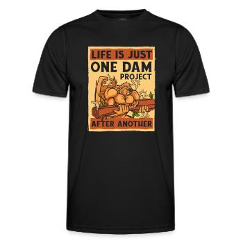 Nur ein Staudammprojekt reiht sich nach dem anderen Nordamerika - Männer Funktions-T-Shirt - Schwarz - Vorne - AI Model Male 178 dark (178cm)