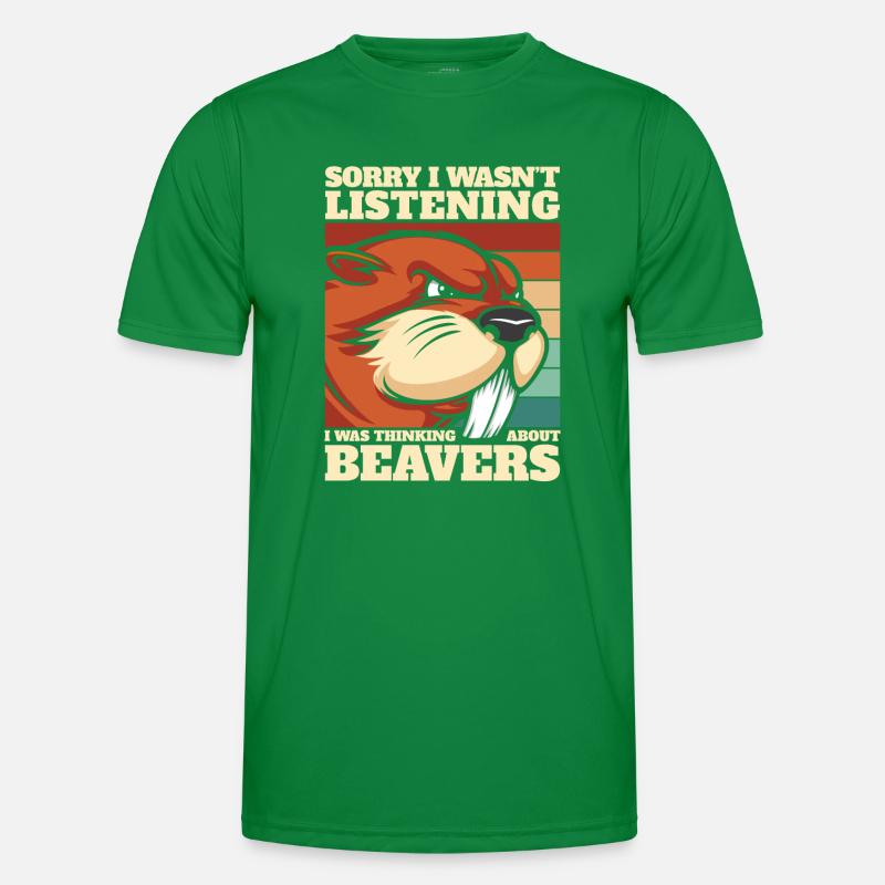 Was Thinking About Beavers Castor Canadensis Men's Functional T-Shirt